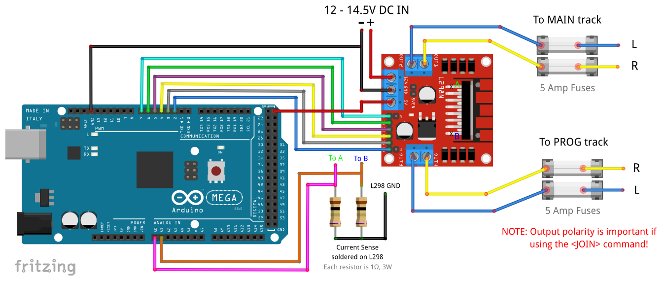 L298N Motor driver wiring diagram