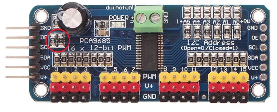 PCA9685 pull-up resistors