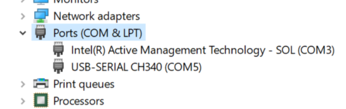Windows Device Manager COM Ports Image