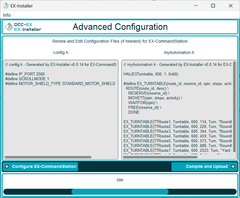EX-Installer - Configure EX-Turntable in myAutomation.h