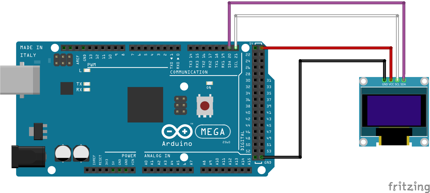 Mega2560 with |I2C| OLED
