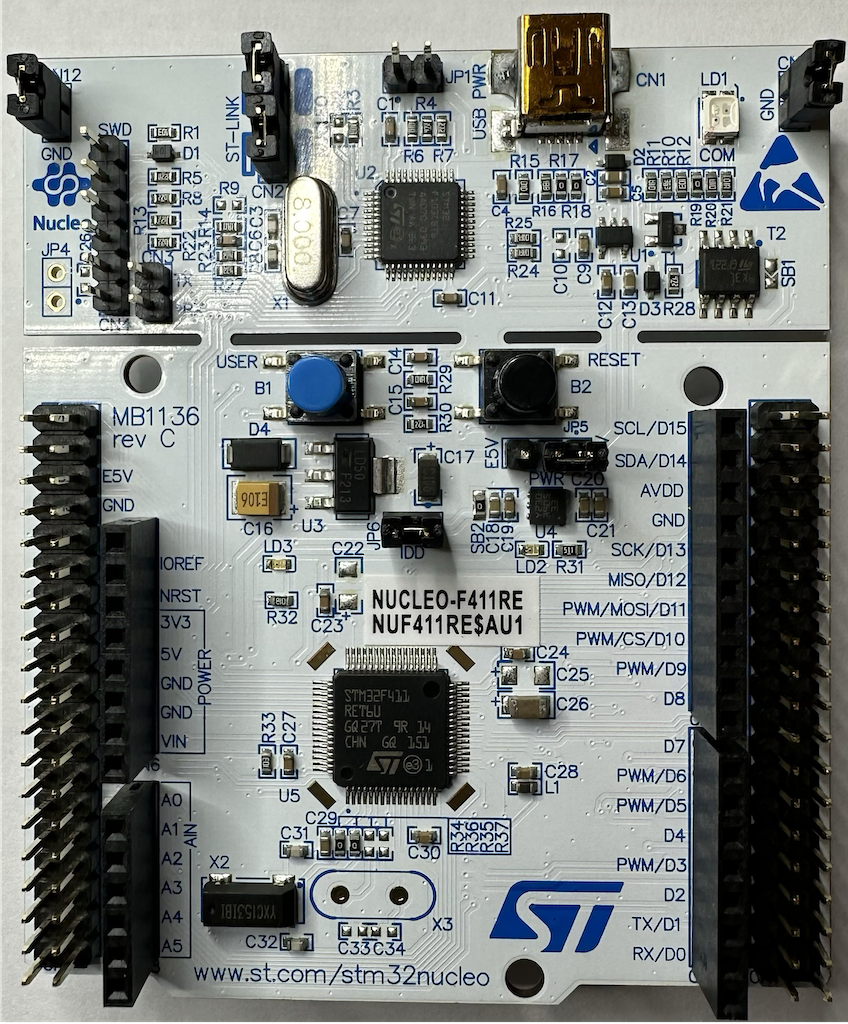 STM Nucleo-F411RE top face
