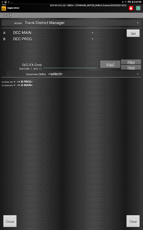 Track Manager DCC-EX native mode