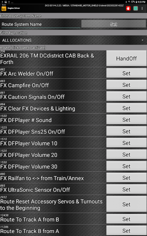 Track Manager handoff/set