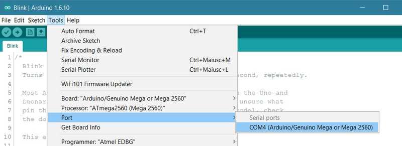 Select the COM Port