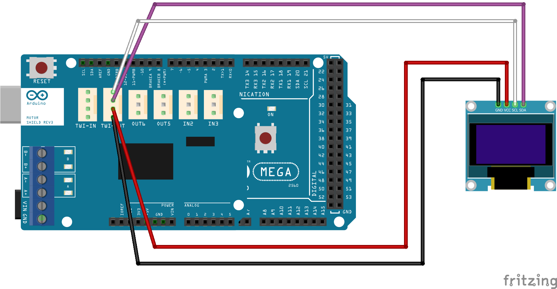 Mega2560 with I2C OLED