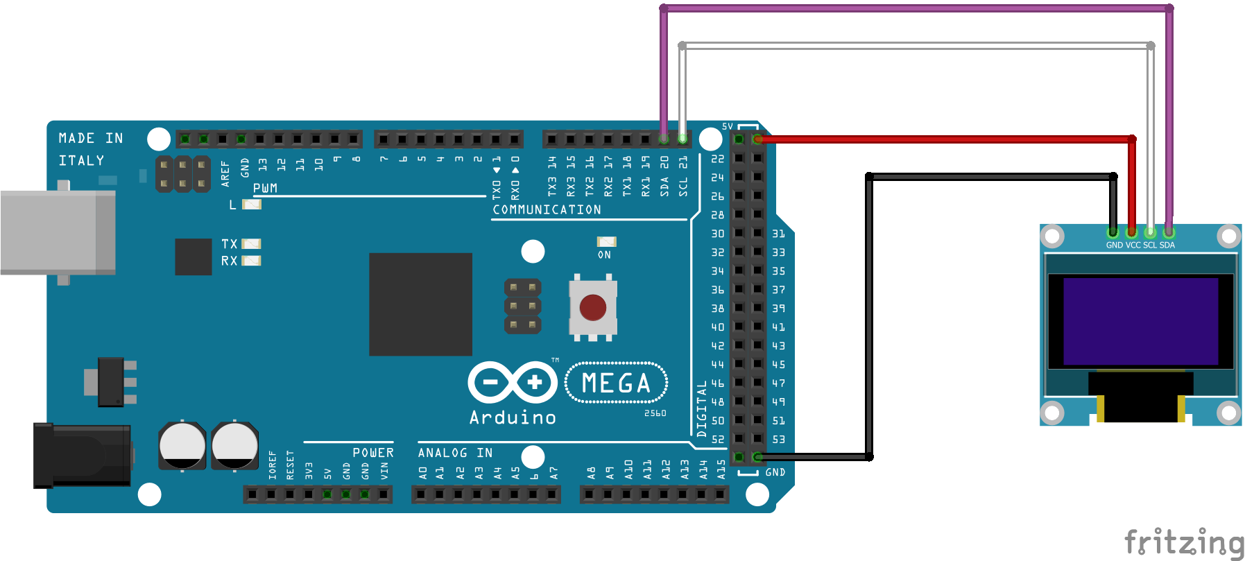 Mega2560 with I2C OLED