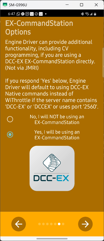 Engine Driver Wizard DCC-EX Select