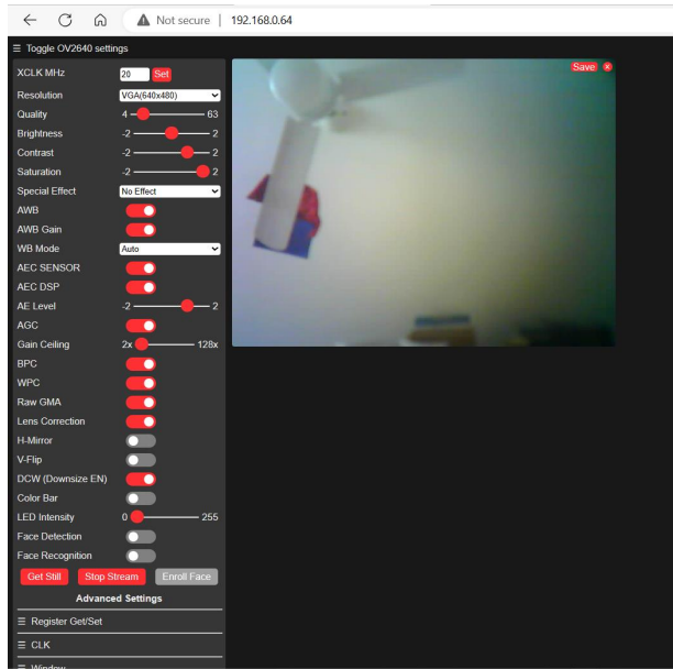 ESP32 CAM Example Capture Sample