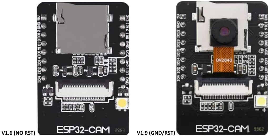 ESP32 CAM MB v1.6 vs v1.9