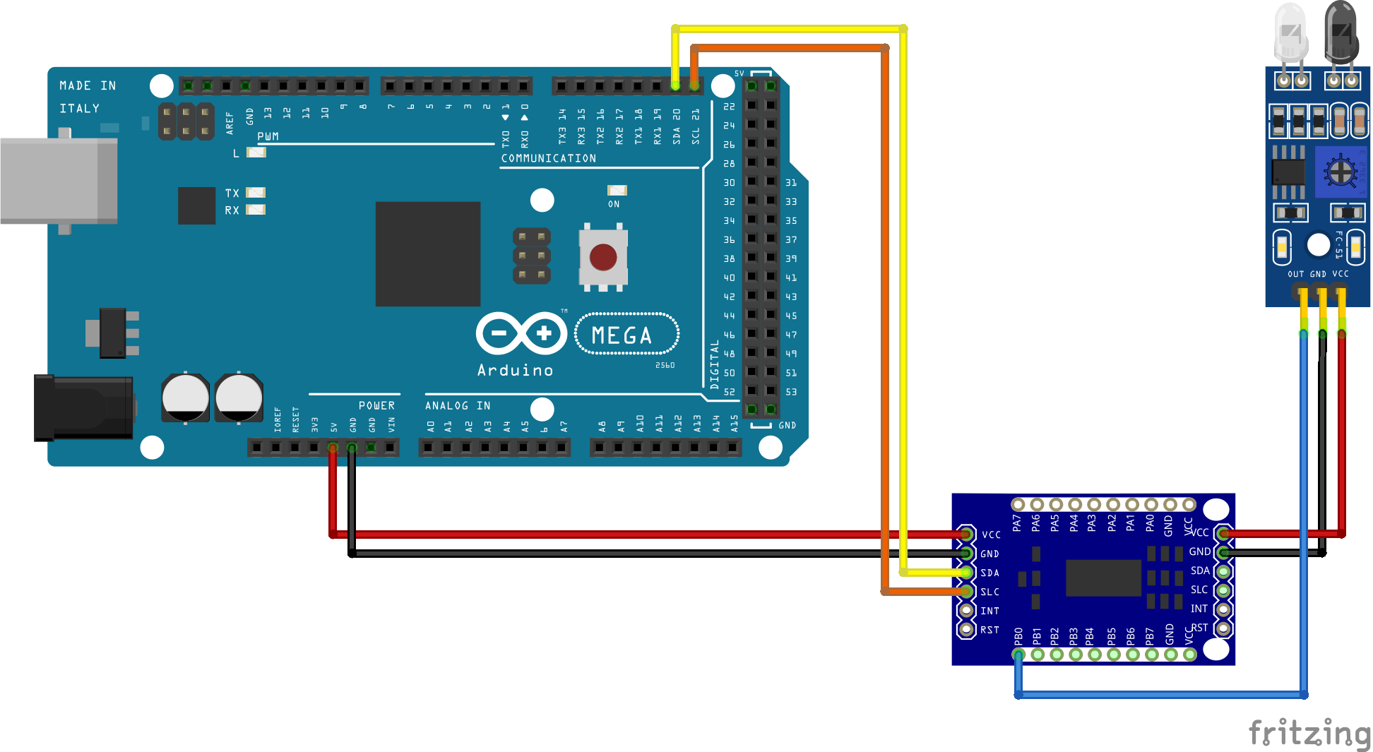 IR Sensor connected to Arduino mega via IO Expander