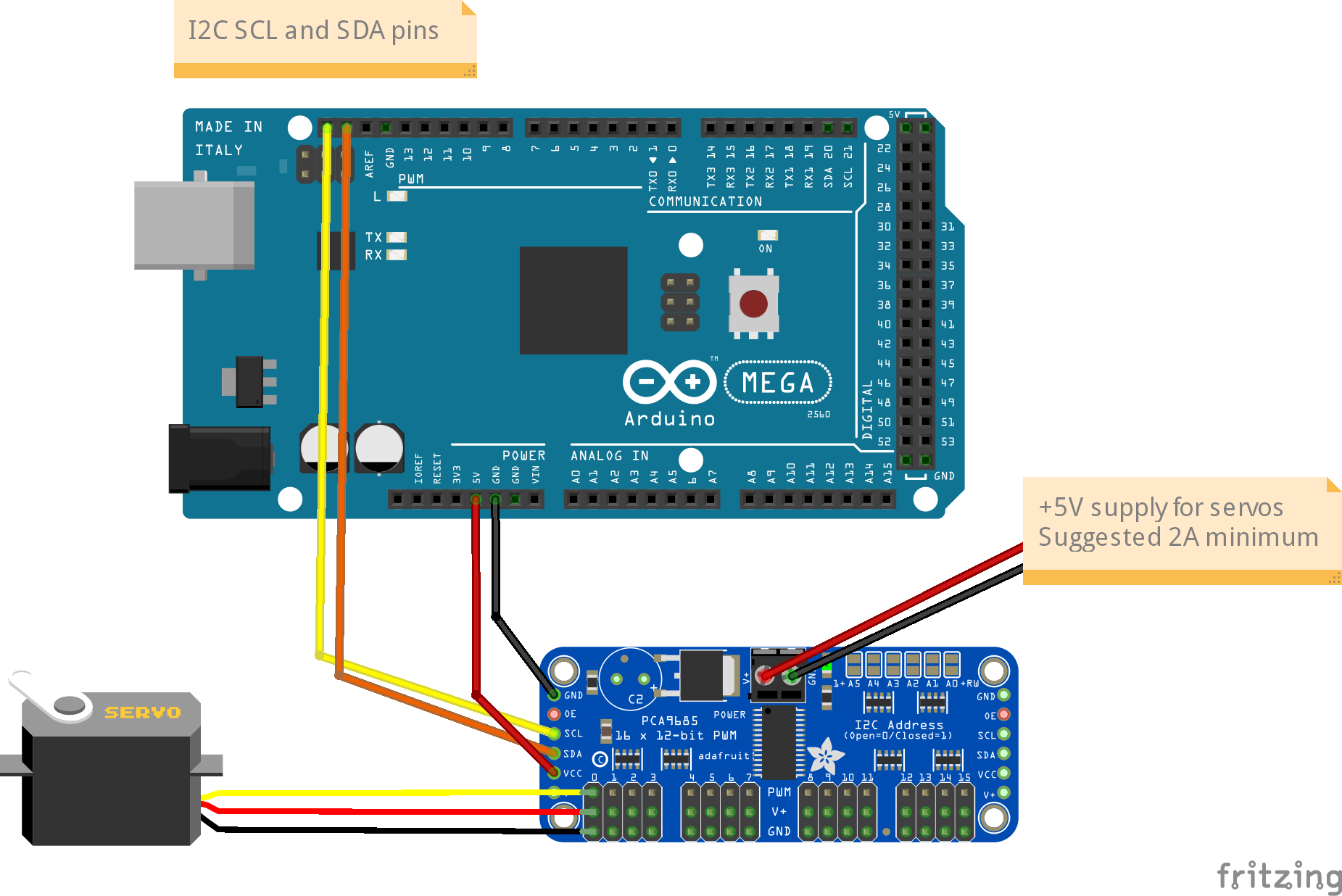 Mega with PCA9685 Servo Module
