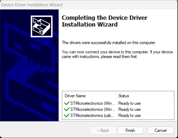 USB driver install